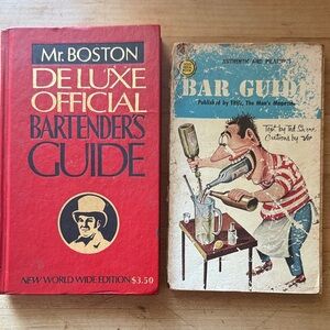 Vintage Bartender's Guides set midcentury cocktail party guide
